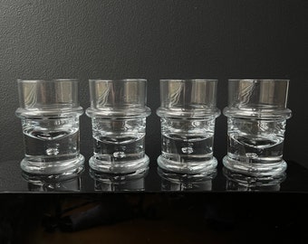 Holmegaard Regiment Set of 4 Glasses Old Fashioned Whisky Controlled Bubble Danish Design