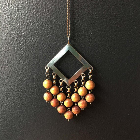 Aarikka Necklace Sterling Silver with Wood Beads K
