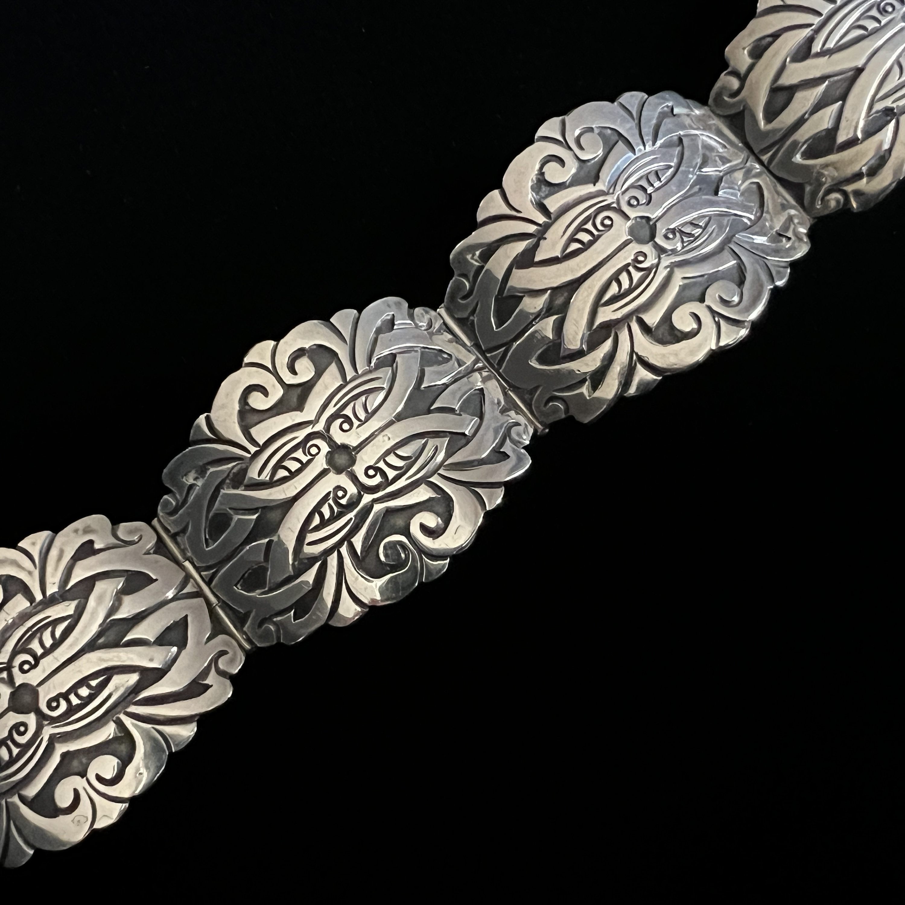 アクセサリー vintage Mexican jewelry silver bracelet Sterling Silver Mexico Bracelet Iguala 925 VCC Signed Panel