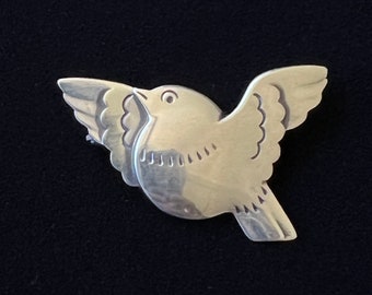 Georg Jensen Vintage Sterling Silver Bird Brooch 320 Stamped Stylized Dove