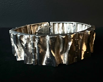 Matti J Hyvarinen Sirakoru Finland MJH Vintage Sterling Silver Bracelet Brutalist Mid Century Modern