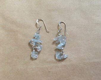 Boucles d'oreilles perlées sterling argent et verre