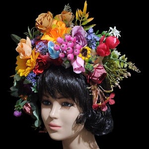Colorful headpiece Kentucky derby headpiece for women Multicolor crown derby fascinator Summer flower crown Floral headpiece