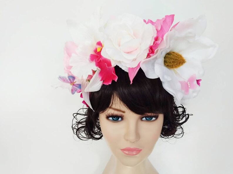 big white flower headband