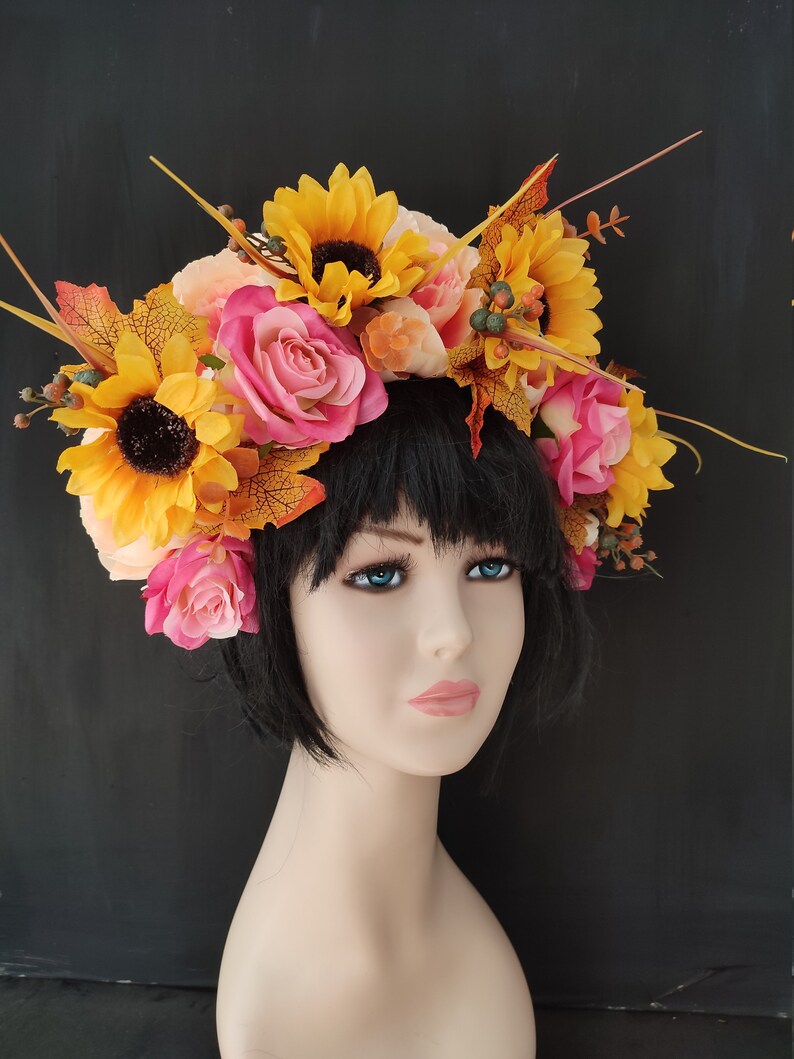 Sunflower Crown Maternity Crown for Photoshoot Big Flower | Etsy