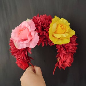 Day of the day headpiece Mexican flower crown Fiesta headpiece Day of the dead flower crown