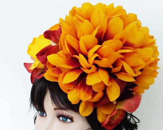 burnt orange headpiece
