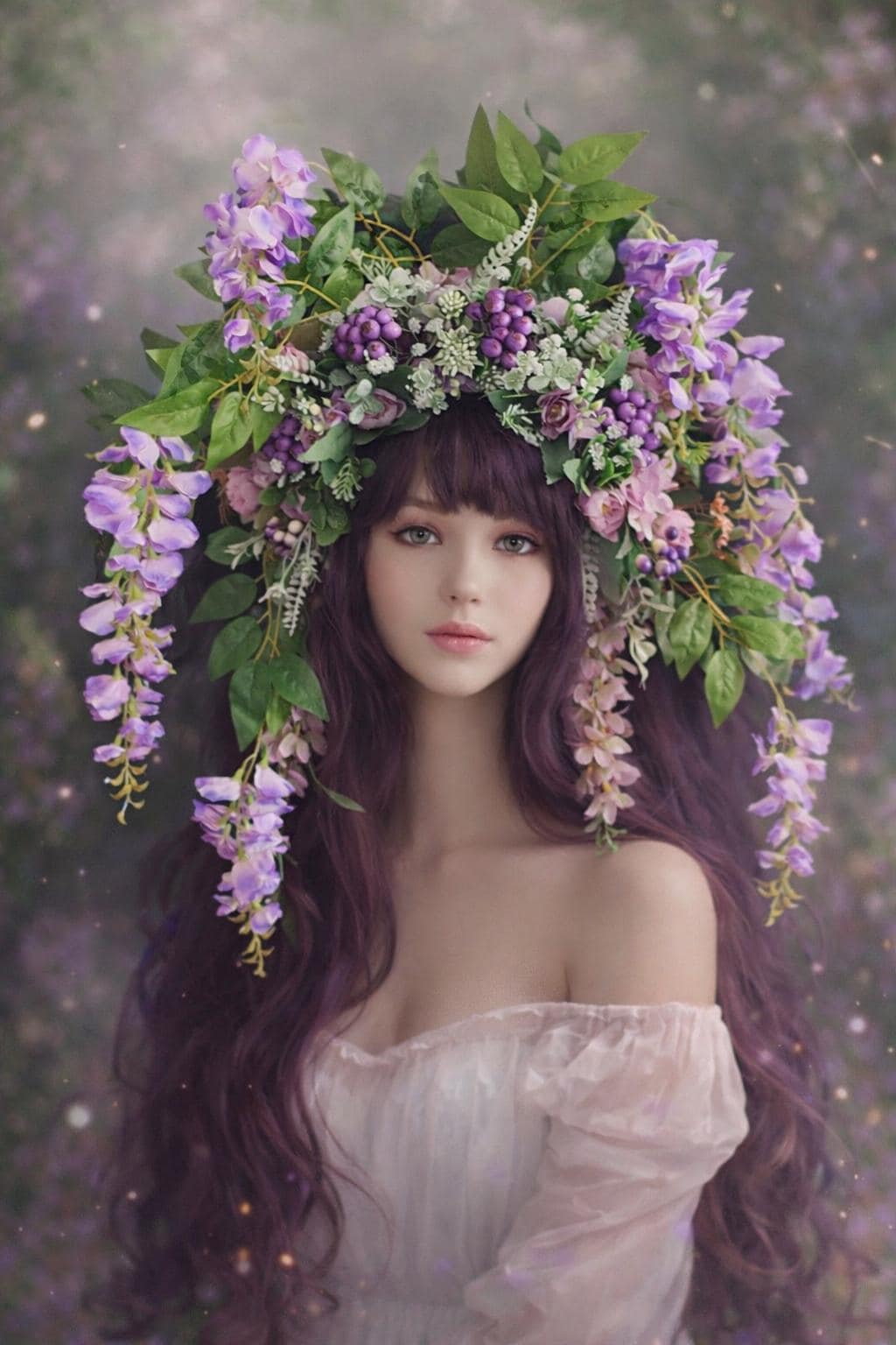 Huge fairy crown Extra large Flower headdress Wisteria Flower crown…