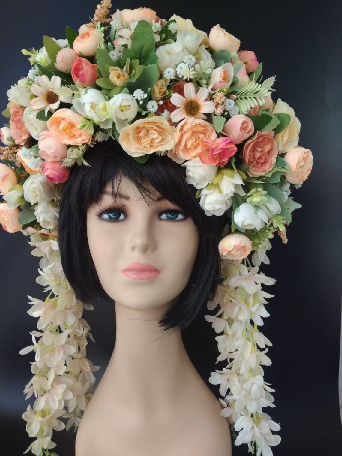 large flower headpiece