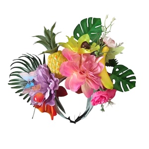 Colorful tropical headpiece Carmen Miranda headband Exotic fruit hair piece Tropical fruits headpiece Tiki headpiece Tropical headpiece