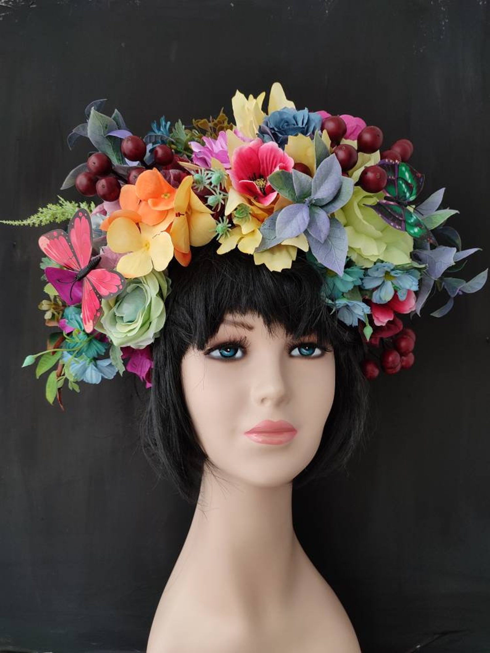 large floral headpiece