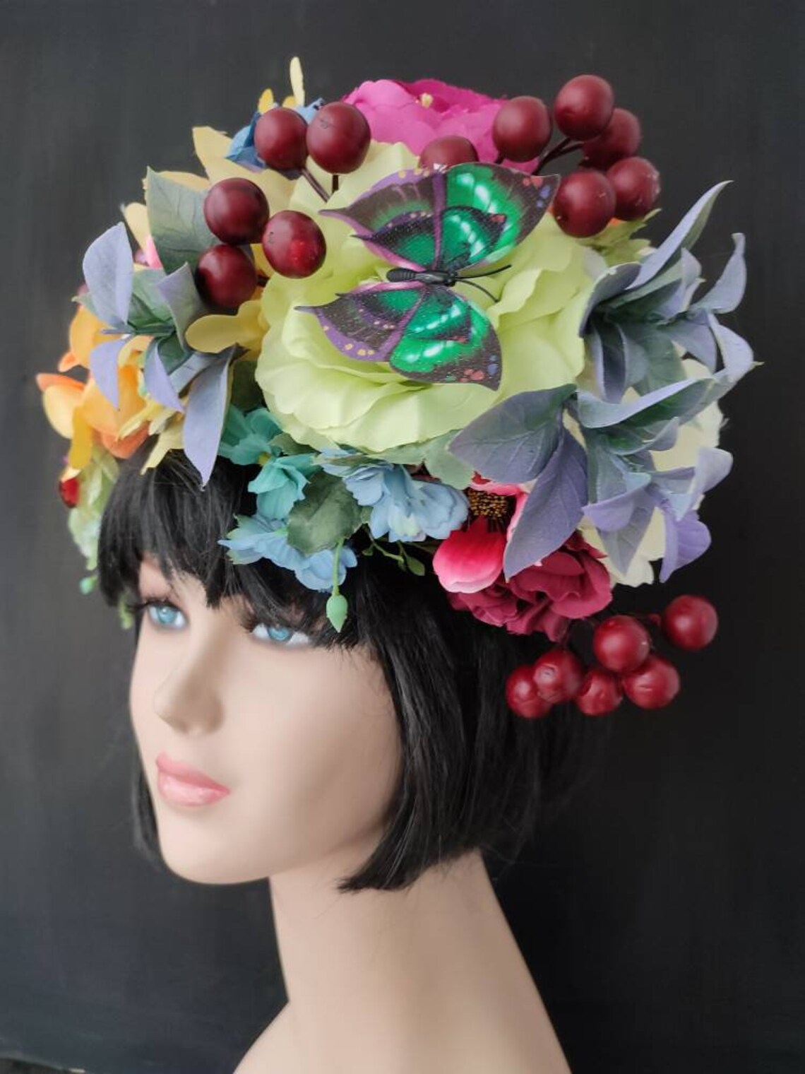 Large floral headdress Colourful maternity headpiece for Etsy