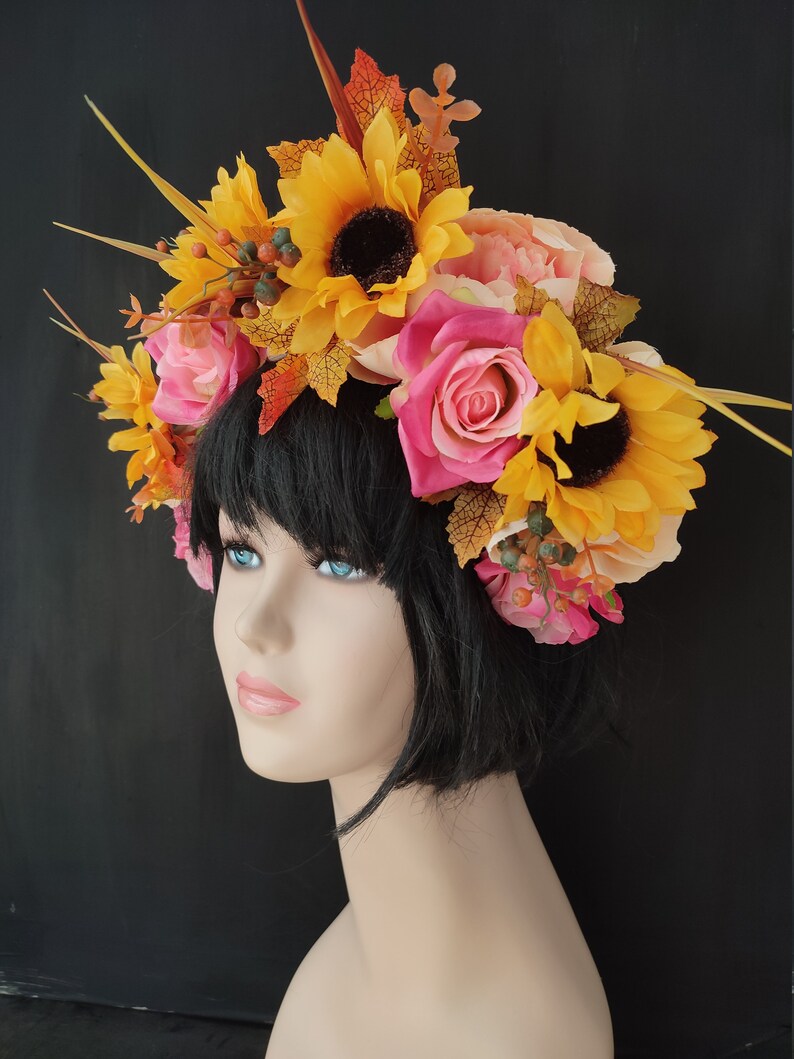 Mexican Flower Crown Day of the Dead Headpiece Dia De Los Etsy