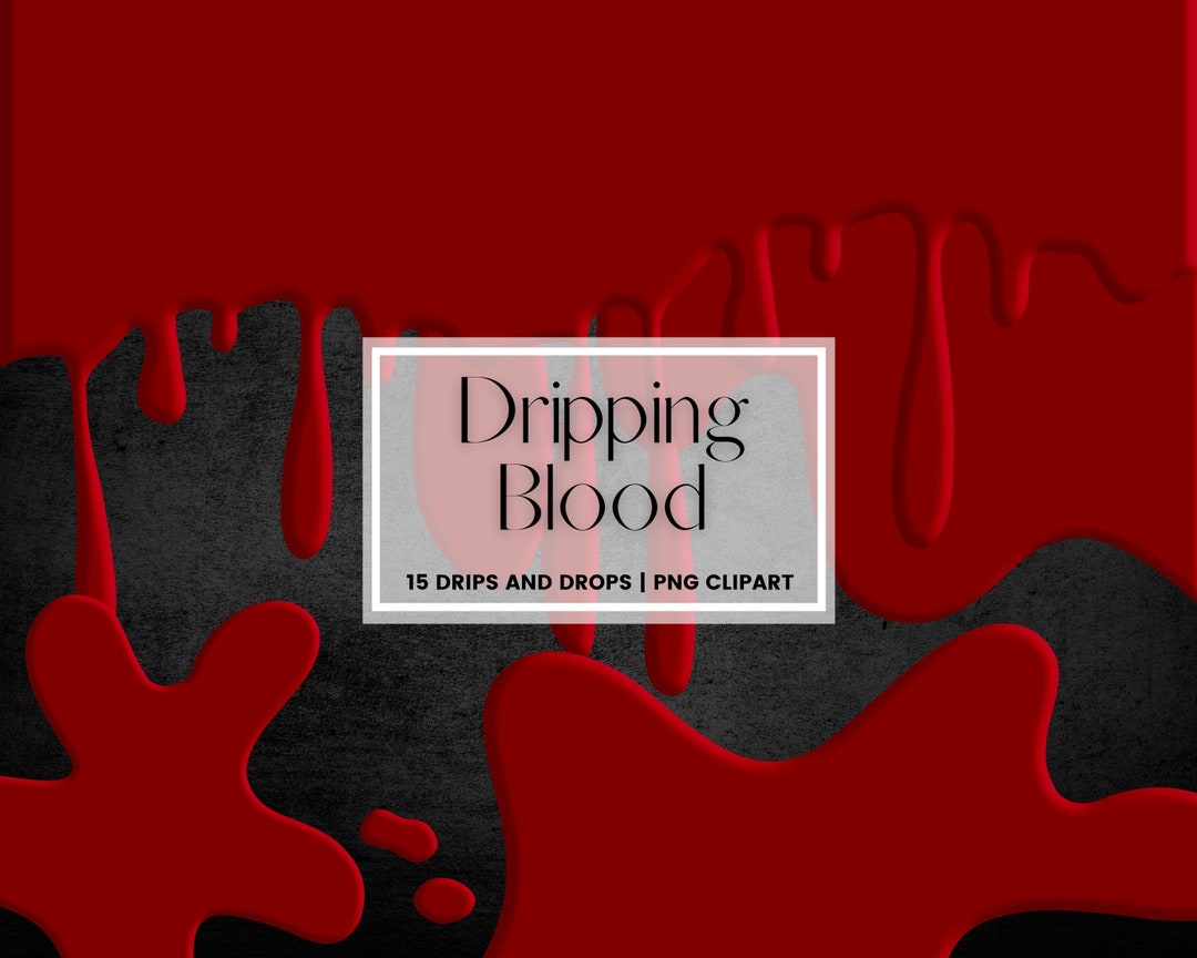 Red Blood Borders Clipart, Dripping Blood Border Overlays, Splash and