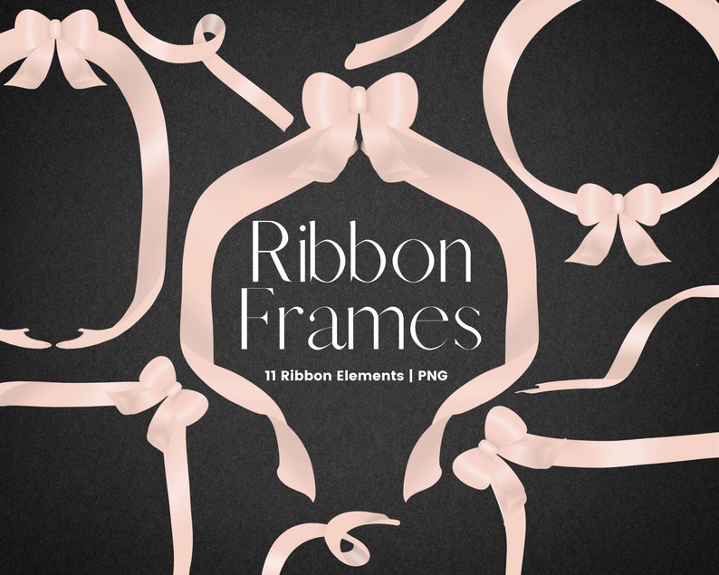 Commercial License Pink Bow Digital Clipart Pink Ribbon Frame Clipart Ribbon Clipart Border and Frame Baby Shower Invitations