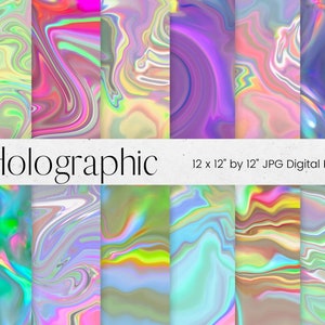Wervelende holografische digitale papier patroon, Rainbow Swilling patroon, holografische papier textuur achtergrond, scrapbook papier, commercieel gebruik