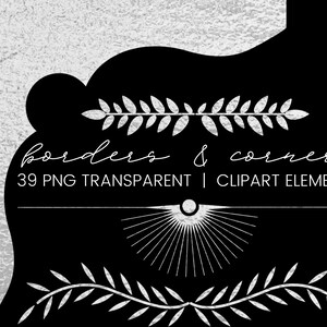 Silver Foil Borders and Corners clipart png, foil scrapbooking clipart, silver invitation wedding, transparent file commercial use