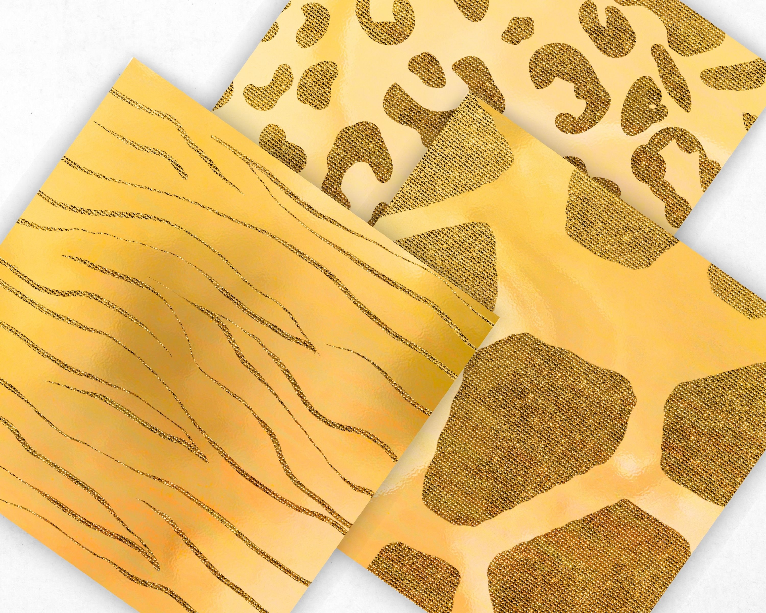 Gold Safari Animal Print Digital Paper Leopard Print Pattern - Etsy