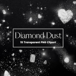 White Diamond Dust Clipart, Glitter Dust Overlay, Sparking Diamond Clipart, Wedding Invitation Clipart, Glitter Gems Clip Art