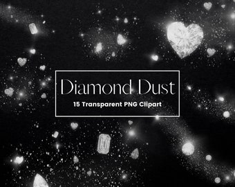 White Diamond Dust Clipart, Glitter Dust Overlay, Sparking Diamond Clipart, Wedding Invitation Clipart, Glitter Gems Clip Art