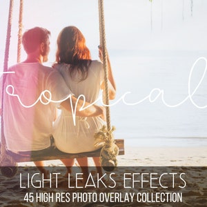 45 Tropical Holiday Sunlight overlays, photoshop overlays, Light leaks, sunshine, natural sun effect overlays, beams, lens flare, clip art
