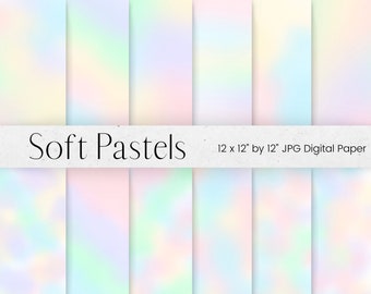 Miękki papier cyfrowy tęczowy, pastelowa tekstura, kolorowe tło z teksturą tęczy, pastelowy papier do scrapbookingu, licencja komercyjna