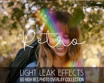 60 Retro Sunlight overlays, photoshop overlays, Light leaks, sunshine, natural sun effect overlays, beams, lens flare, clip art