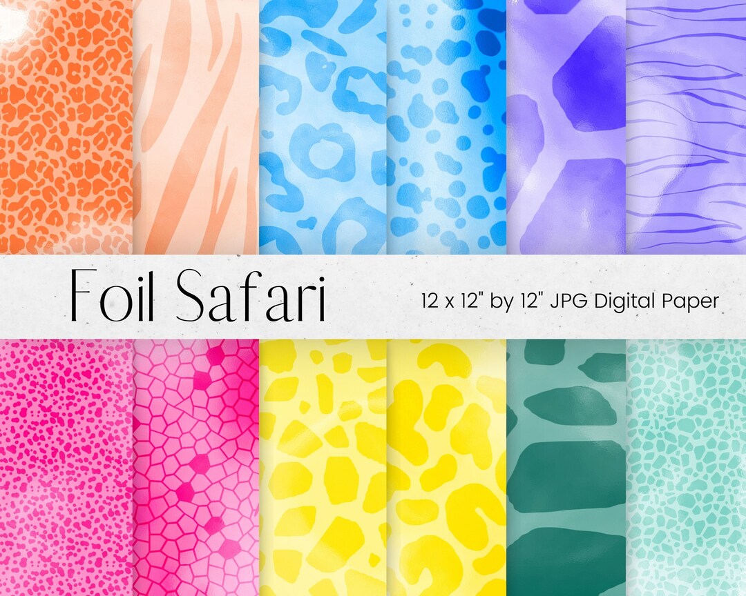 Safari Digital Paper, Metal Animal Print Texture, Colourful Pink ...