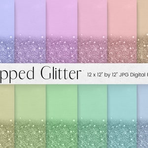 Gedimde glitter papier patroon, pastel sprankelende textuur scrapbook papier 12 x 12, gekleurde Ombre digitale achtergrond texturen, commerciële licentie