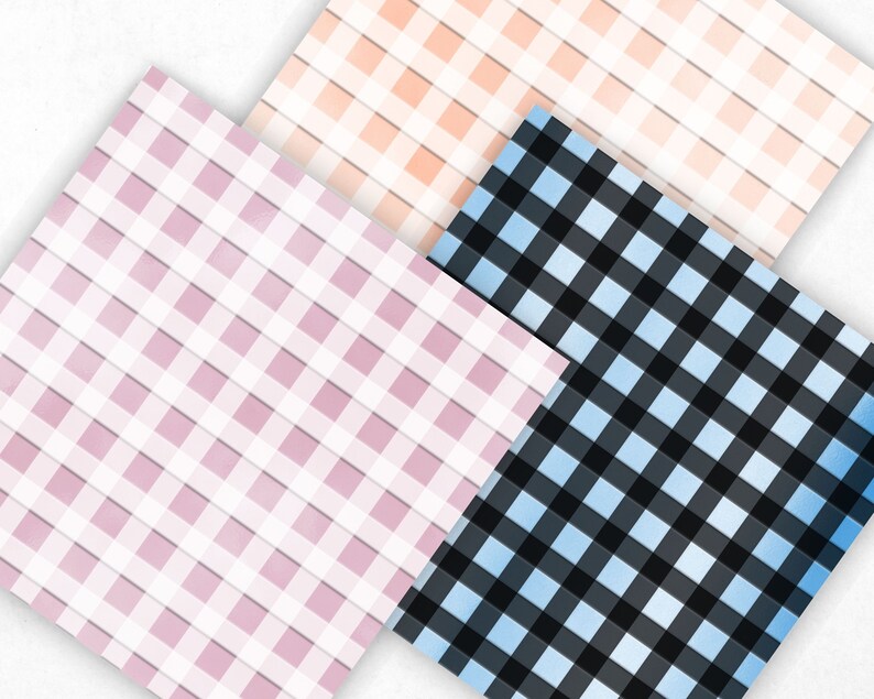 Gingham Digital Paper Pattern Pastel Modern Scrapbook Paper - Etsy