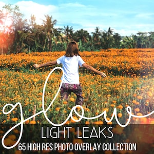 65 GLOW LIGHT leak EFFECT photoshop overlays sun ray overlays Light leaks, sunshine, create natural sun effect overlays beams lens flare