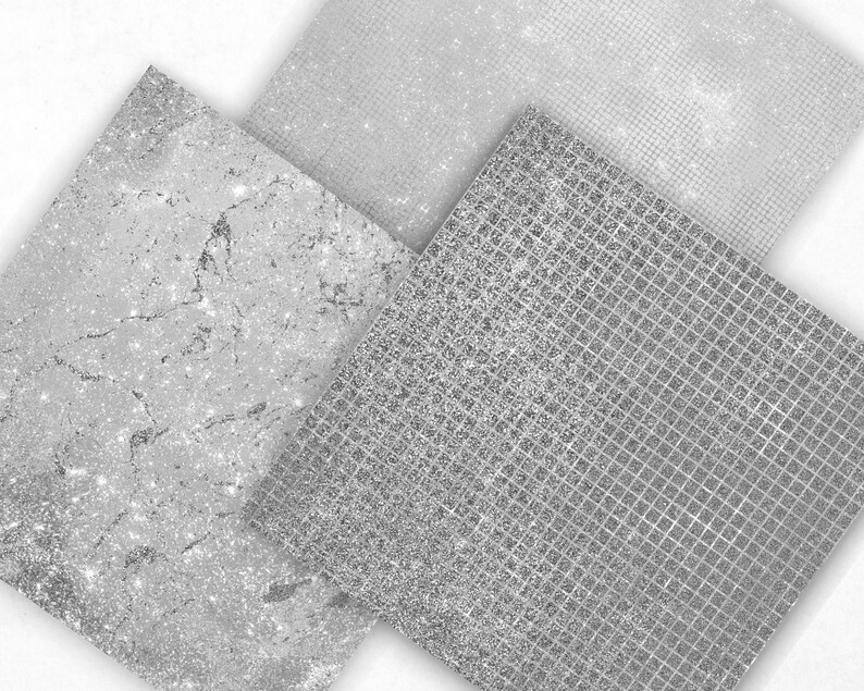 Silver Sparkling Digital Paper Packs Glitter Pattern Shimmer - Etsy
