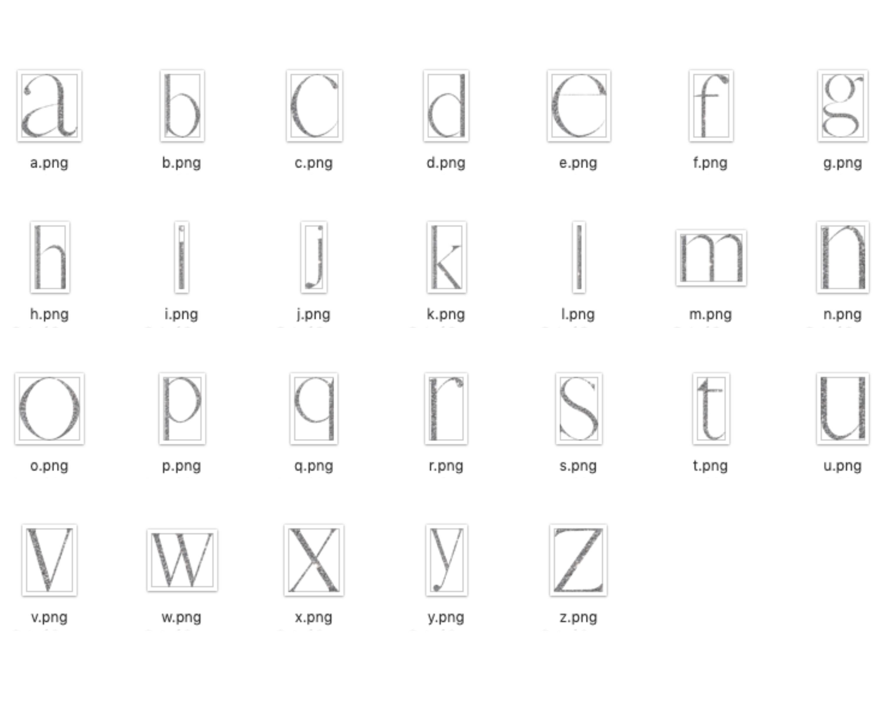 silver glitter alphabet digital clipart letters afrah etsy