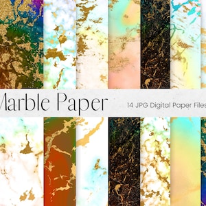 Rainbow Marble Pattern Digital Paper, Rainbow, Glitter and White Marble Pattern, Marble Texture Scrapbook Paper, Stone Background Textures