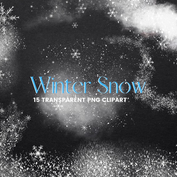 Falling Winter Snow Overlay, Falling White Snow Clipart, Snowflakes Clip art, Christmas PNG Transparent Snow Overlay, Commercial use