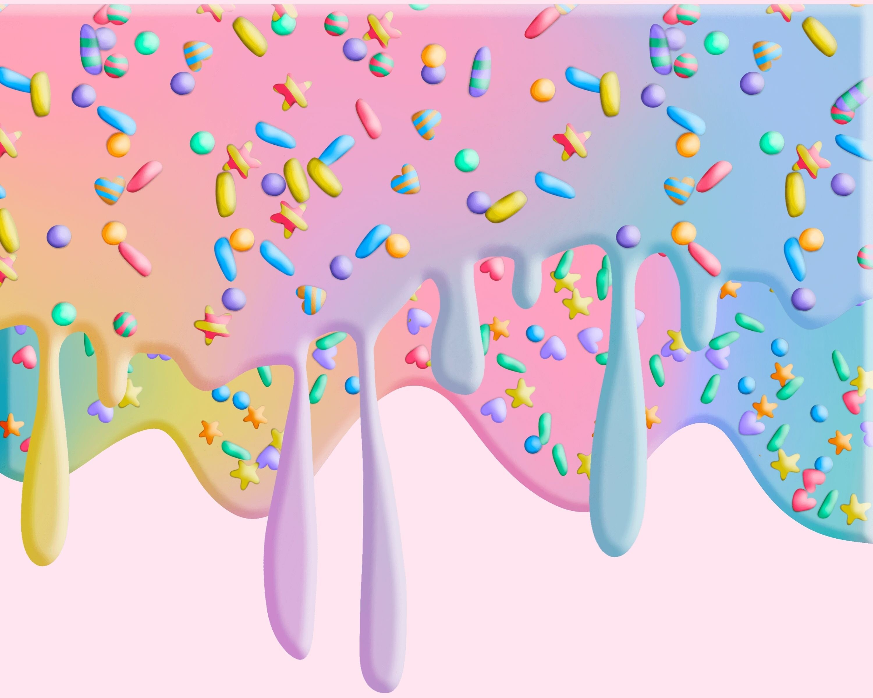 Dripping Frosting With Sprinkles Clipart Rainbow Dipping Etsy Australia