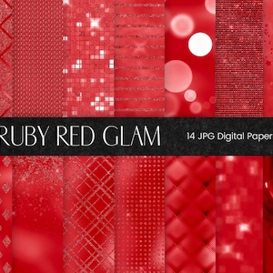 Carta digitale glamour rosso rubino, texture di lusso in lamina, sfondo glitterato, carta per album digitale con diamanti di lusso, motivo in metallo trapuntato