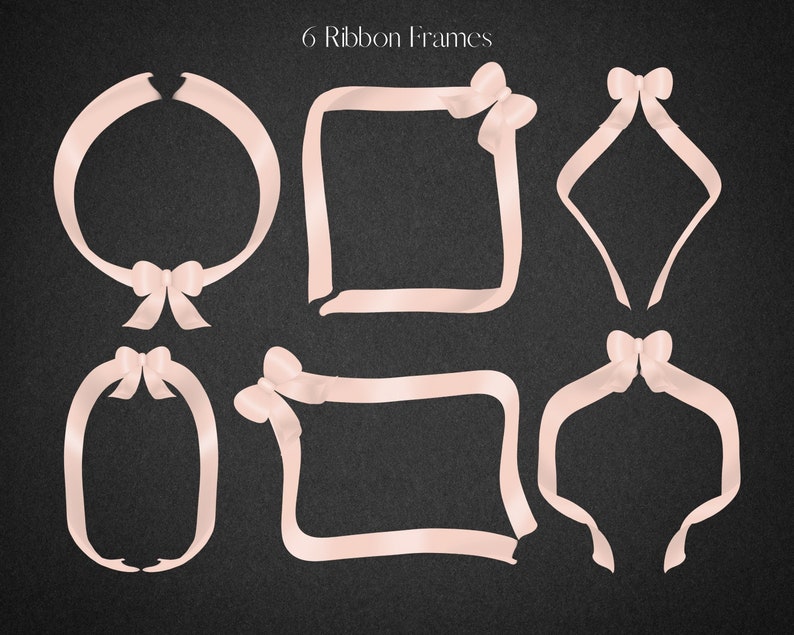 Commercial License Pink Bow Digital Clipart Pink Ribbon Frame Clipart Ribbon Clipart Border and Frame Baby Shower Invitations