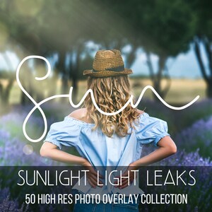 50 Sunlight overlays, photoshop overlays, sun ray overlays, Light leaks, sunshine, create natural sun effect overlays beams lens flare