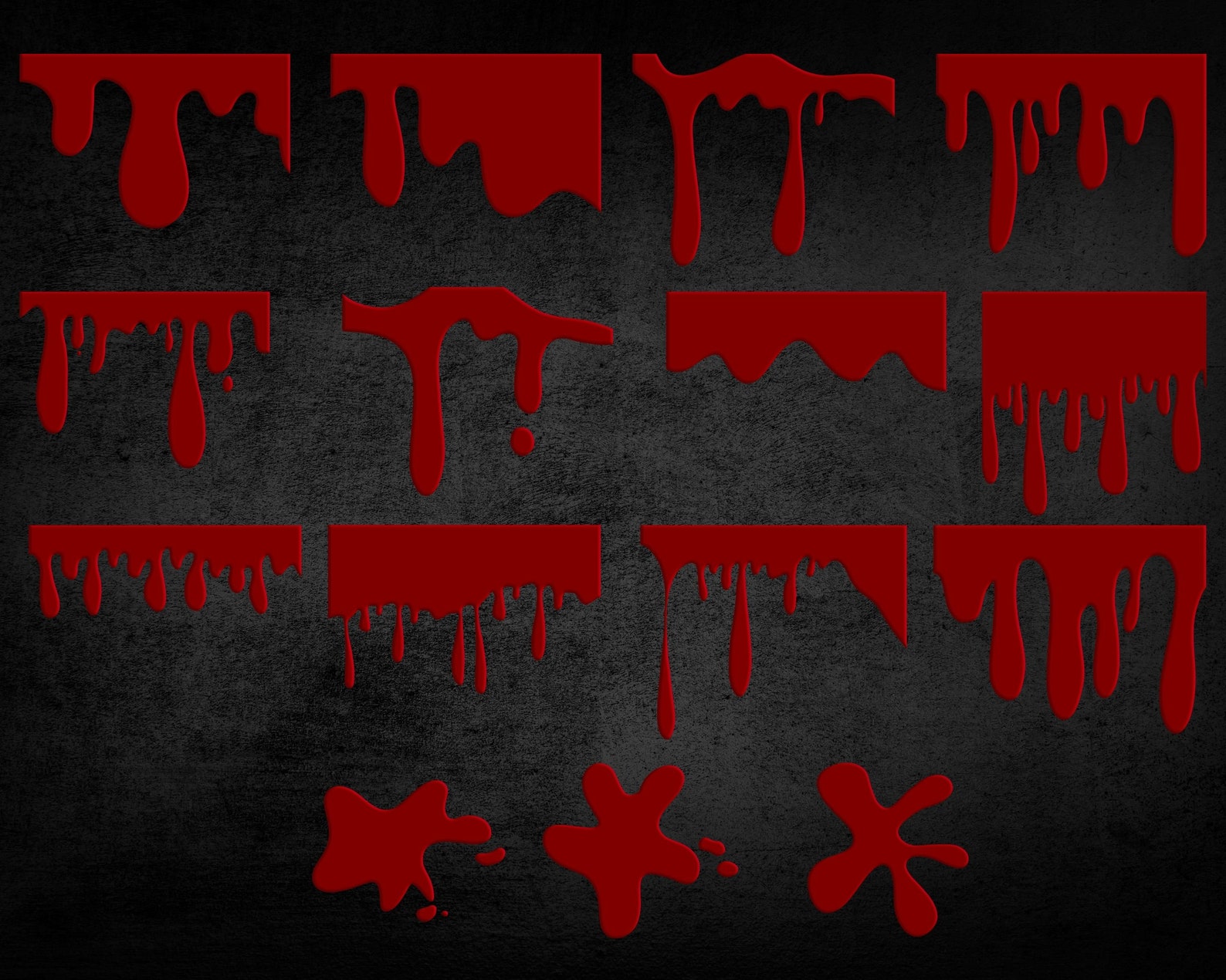 Red Blood Borders Clipart Dripping Blood Border Overlays Etsy UK