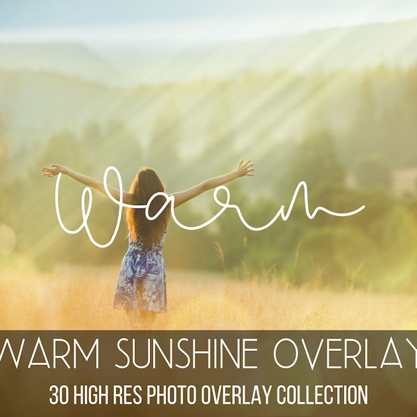 30 Warm Sunlight overlays photoshop overlay sun ray overlays Light leaks sunshine create natural effect overlays beams lens flare clip art