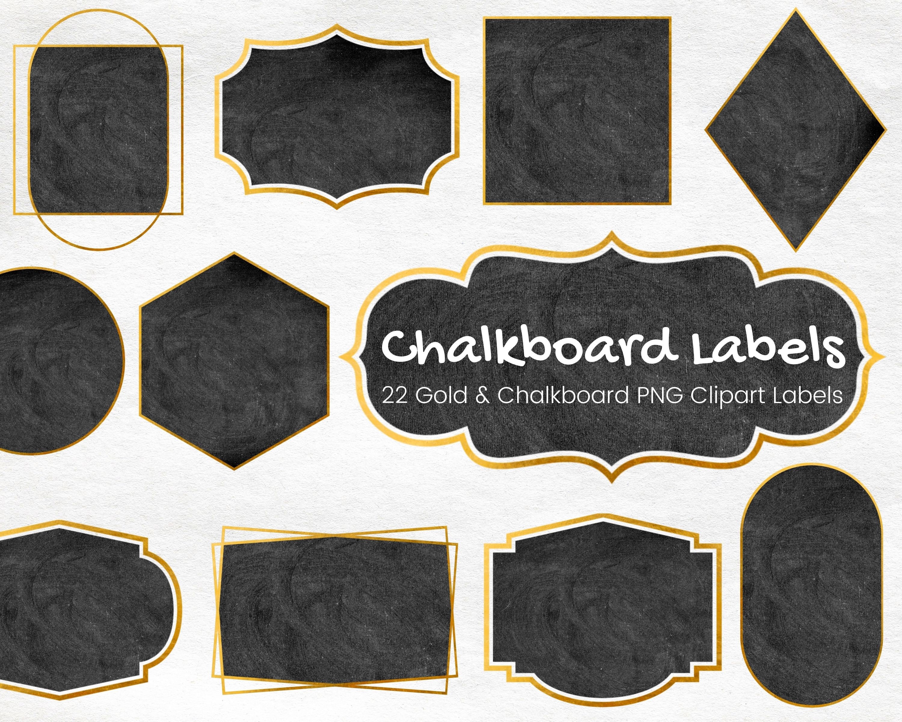 Printable Chalkboard Labels, PNG Chalk Frames, Chalkboard Borders, Chalk  Stickers, Digital Clip Art, Printable Graphics 