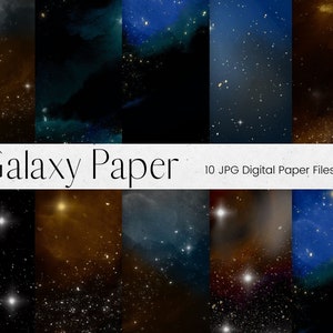 Galaxy digital Paper Pattern, Watercolour Celestial Scrapbook Paper Pattern, Galaxy Space Background Textures, Commercial Use