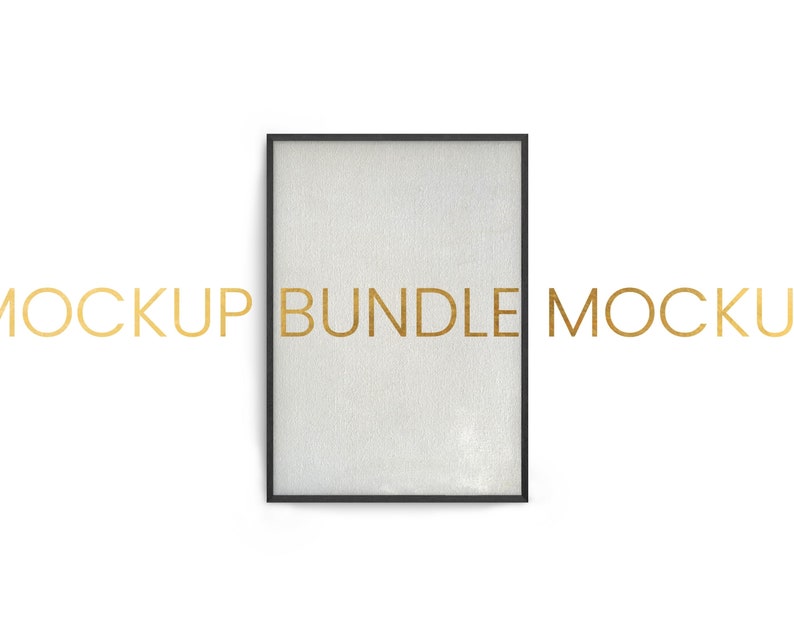 A2 Digital Instant Download JPG Rectangle Digital Mockup #25 4 Mockup Frames Bundle A3 A4 Mockup Wood Black Picture Frame Gallery PSD
