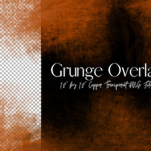 Peut inclure: Superposition grunge dans des tons cuivrés avec un fond transparent. Fichiers PNG transparents cuivre de 30,5 cm x 30,5 cm.