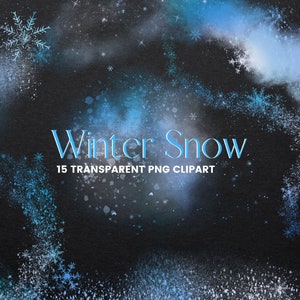 Falling Winter Snow Overlay, Falling Blue Snow Clipart, Snowflakes Clip art, Christmas Transparent PNG Snow Overlay, Commercial use