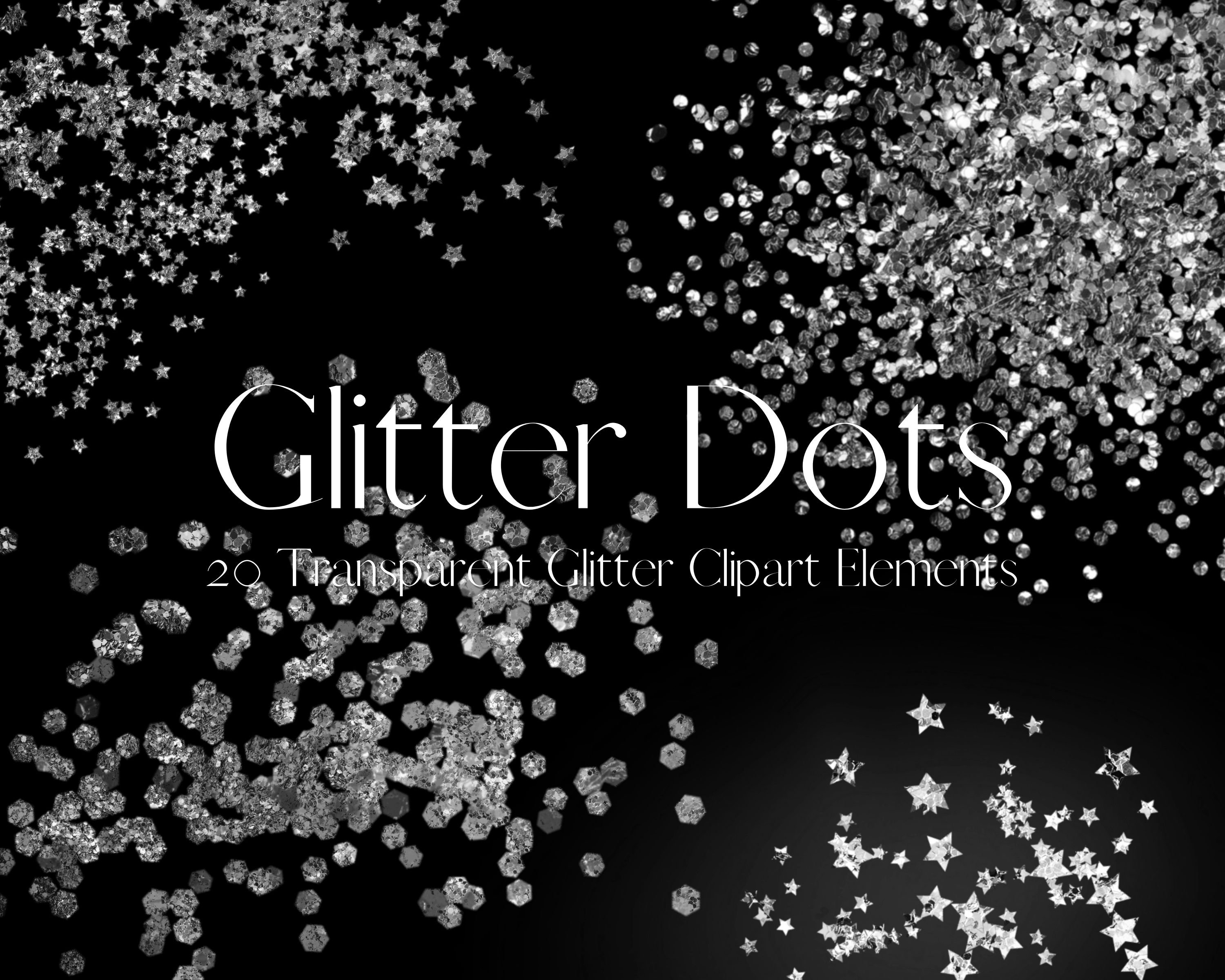 Silver Fine and Chunky Glitter Dots Clipart Sparkling Glitter Etsy