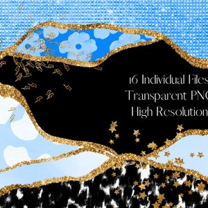 Eclectic Border Eclectic Border Clipart, Blue Border Overlays, Transparent PNG Marble ...