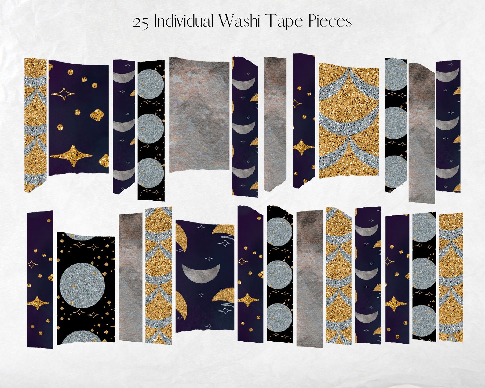 Moon Washi Tape Clipart Digital Planner Sticker Clipart | Etsy