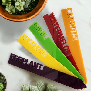 Garden Stakes - Plant Markers - Acrylic Garden Decor - Gift for gardeners